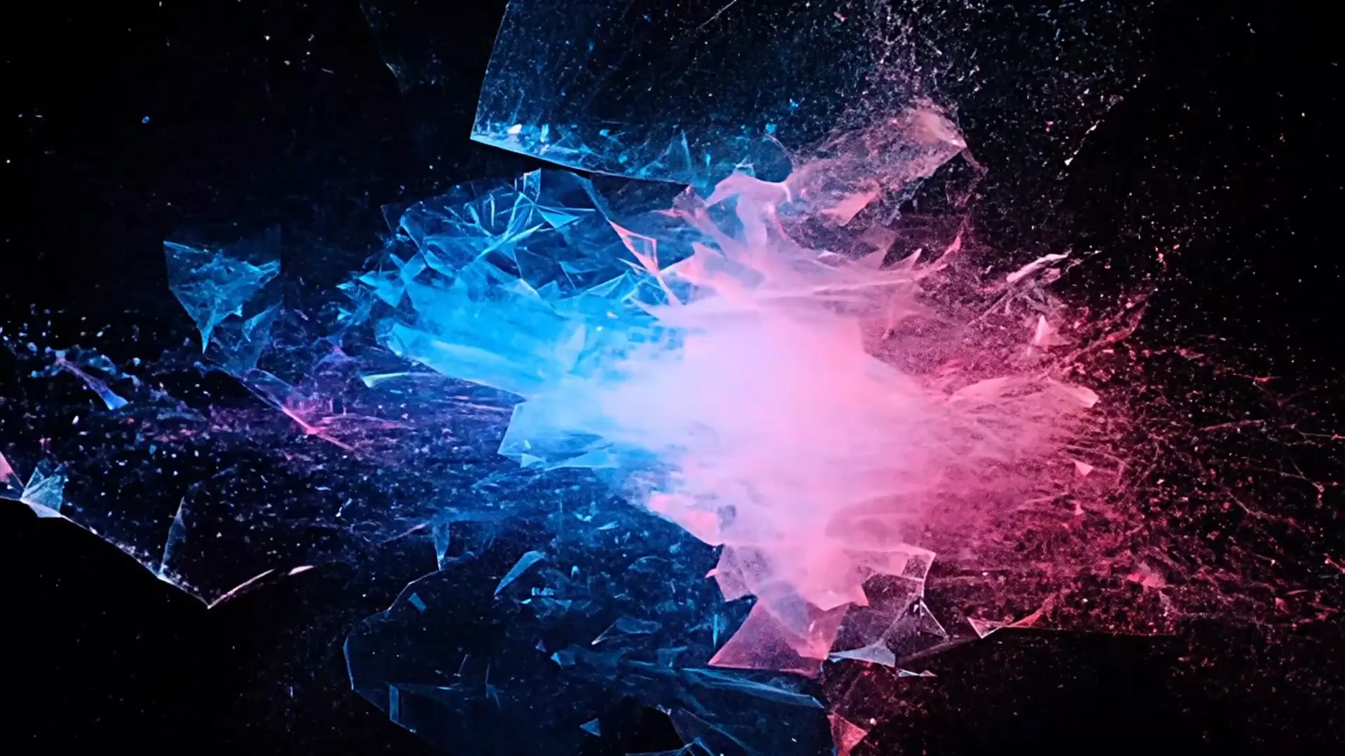 Energetic Pink and Blue Explosion Overlay